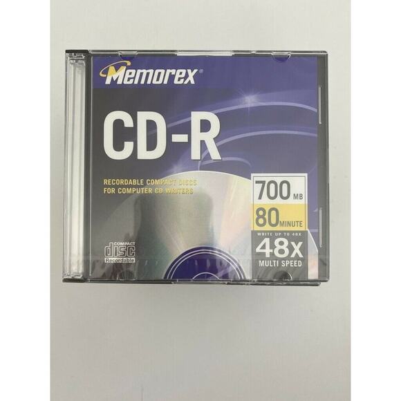 Memorex CD-R 23-Pack 48x 700 MB 80 min New Sealed Blank Media CDs &.Cases - Picture 1 of 2